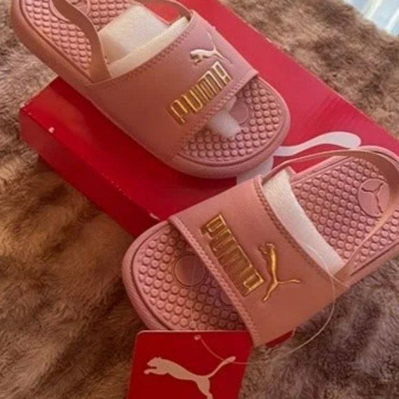 PUMA Cool Cat Rose Gold child’s sandal with back strap Size 10C Toddler - Picture 4 of 7